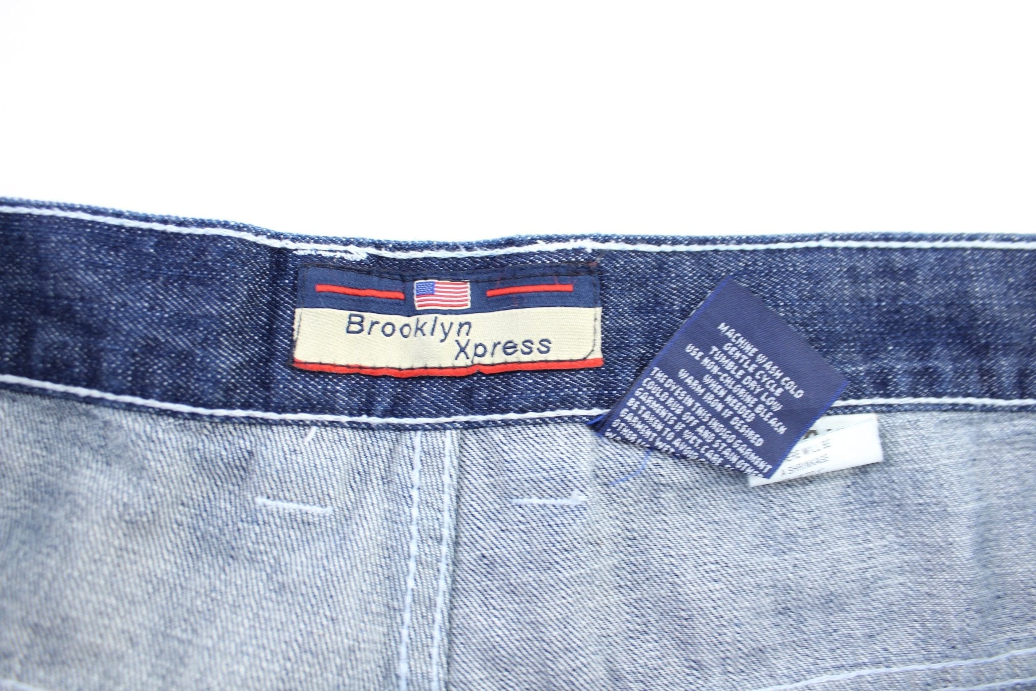 Y2K Brooklyn Xpress Denim Carpenter Shorts - ThriftedThreads.com