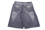 Y2K Delf Grey Embroidered Denim shorts - Pants/Shorts - Thrifted Threads