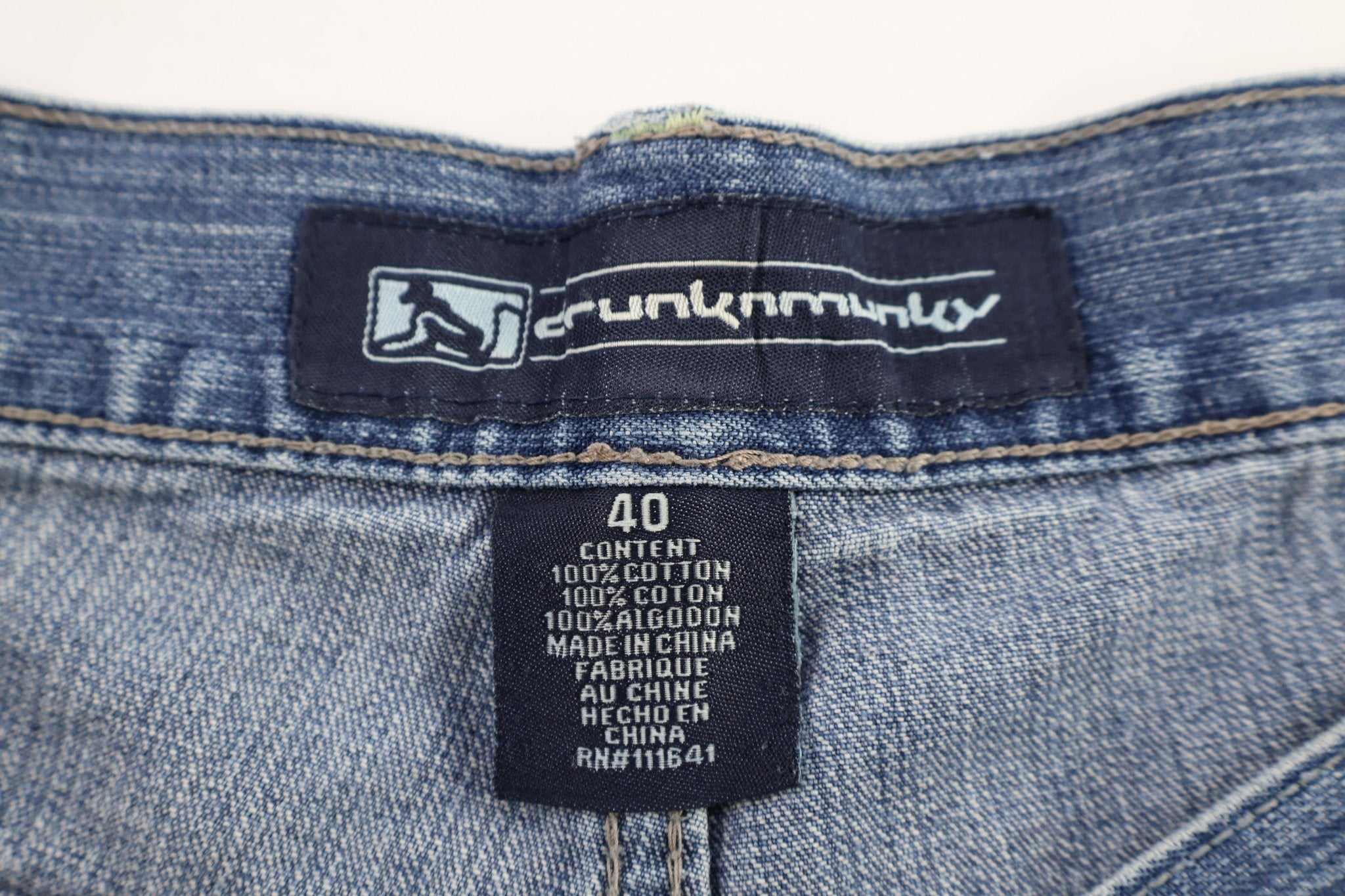Y2K Drunk Monkey Light Wash Denim Shorts - Pants/Shorts - Thrifted Threads