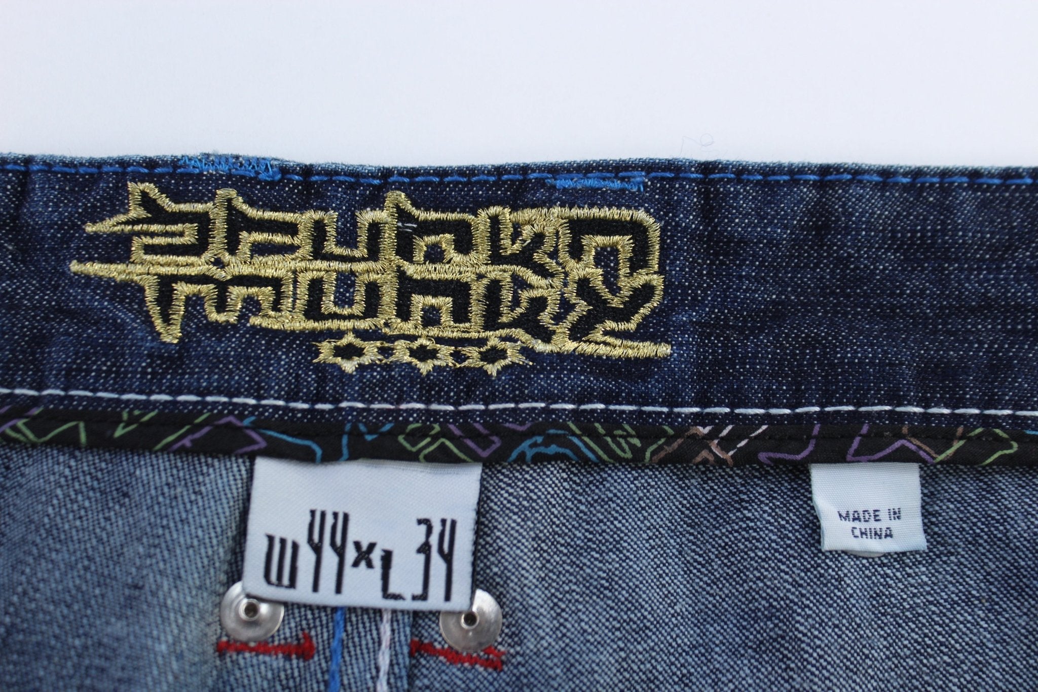 Y2K Drunken Monkey Dark Wash Denim Jeans - ThriftedThreads.com