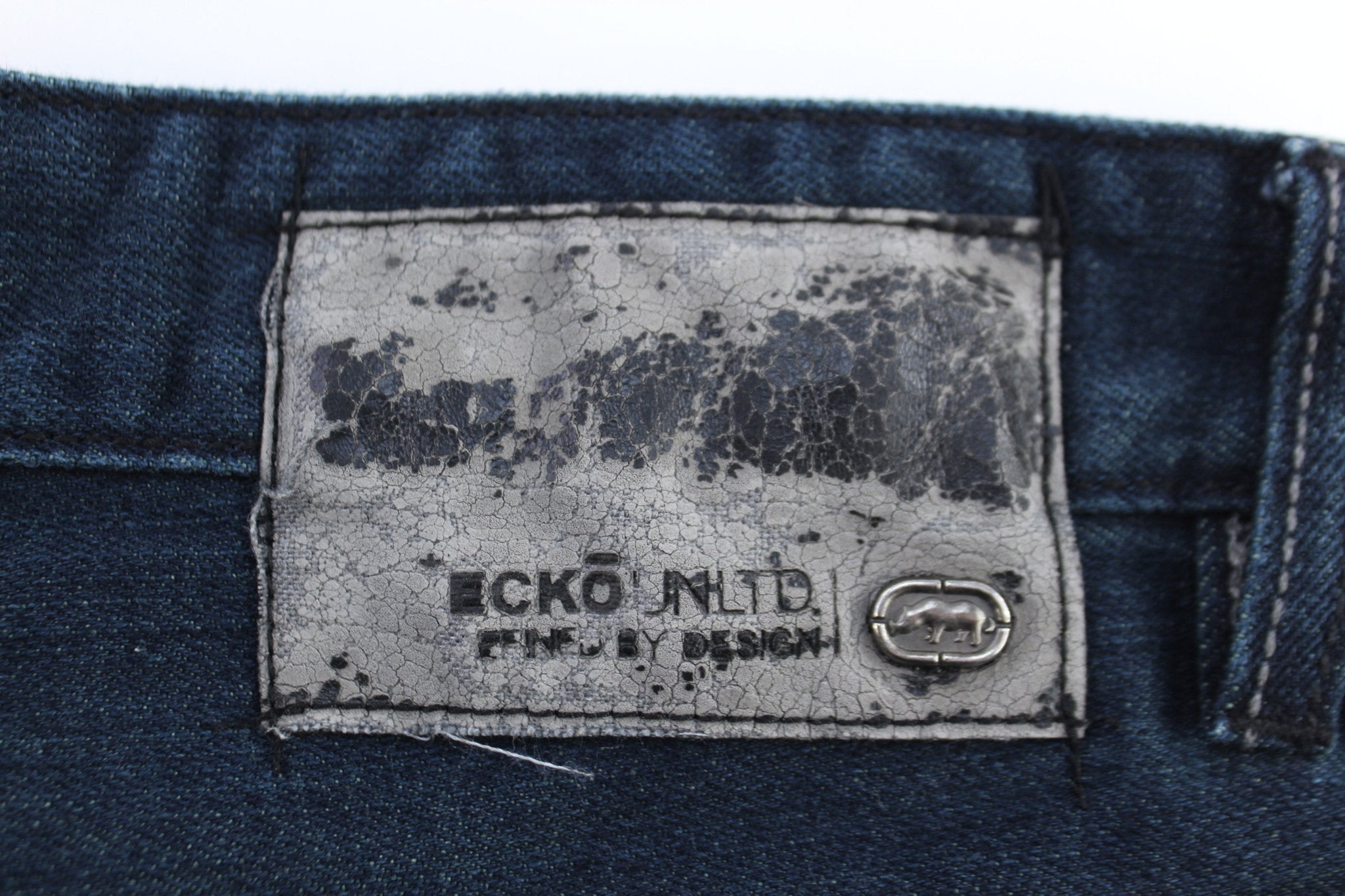 Y2K Ecko Unltd. Dark Wash Denim Shorts - ThriftedThreads.com