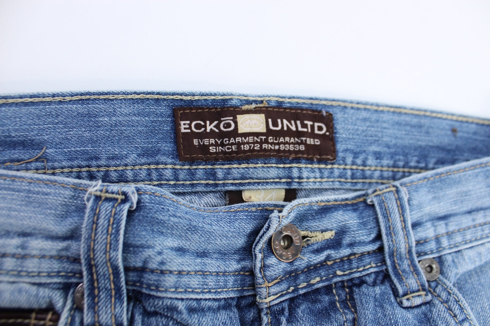 Y2K Ecko Unltd. Embroidered Denim Jeans - ThriftedThreads.com