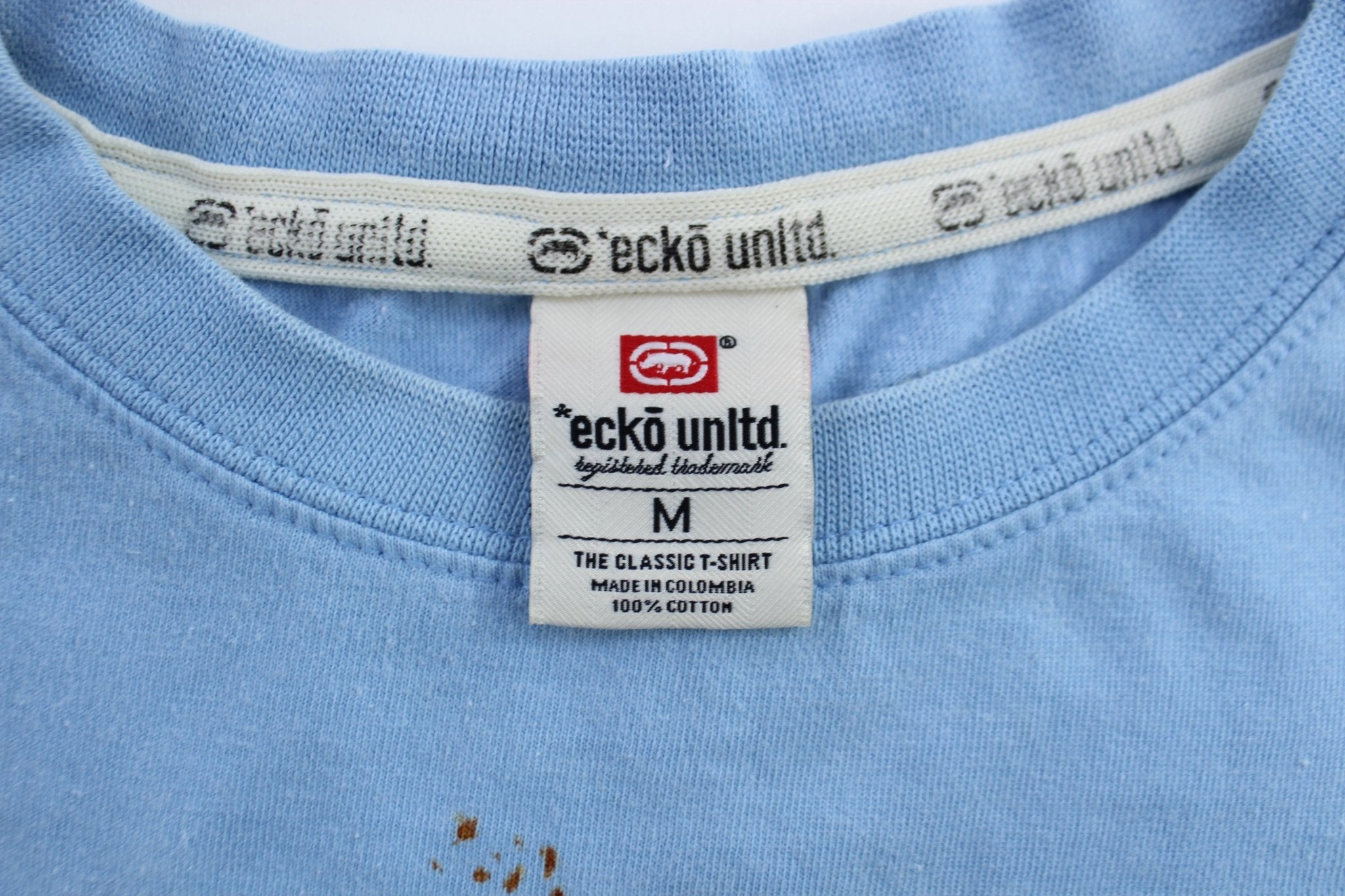 Y2K Ecko Unltd. Logo Blue Classic T-Shirt - ThriftedThreads.com