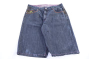 Y2K Embroidered Dark Wash Denim shorts - Pants/Shorts - Thrifted Threads