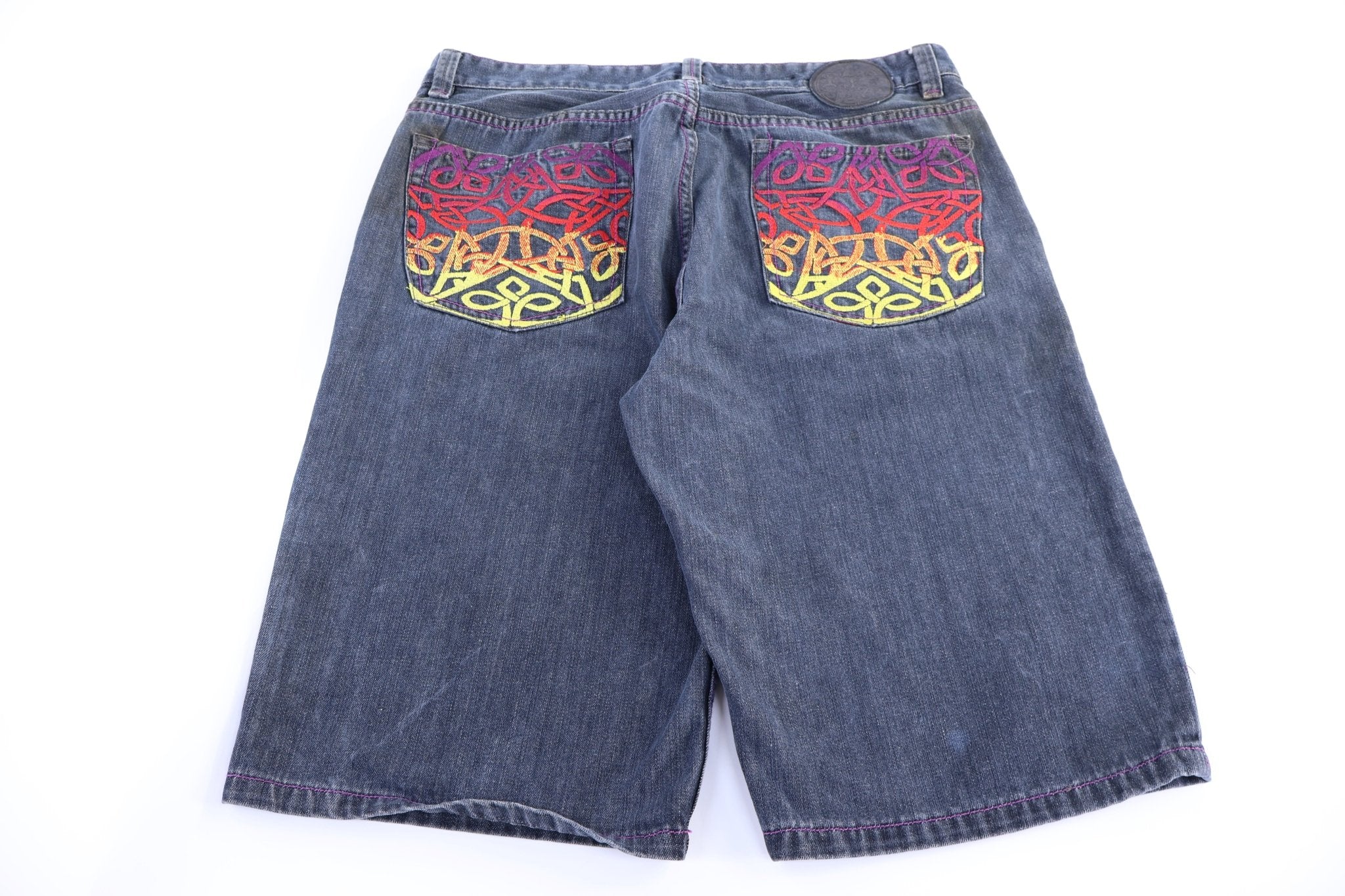 Y2K Embroidered Dark Wash Denim shorts - Pants/Shorts - Thrifted Threads