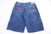 Y2K Evisu Multi Pocket Baggy Denim Shorts - Pants/Shorts - Thrifted Threads