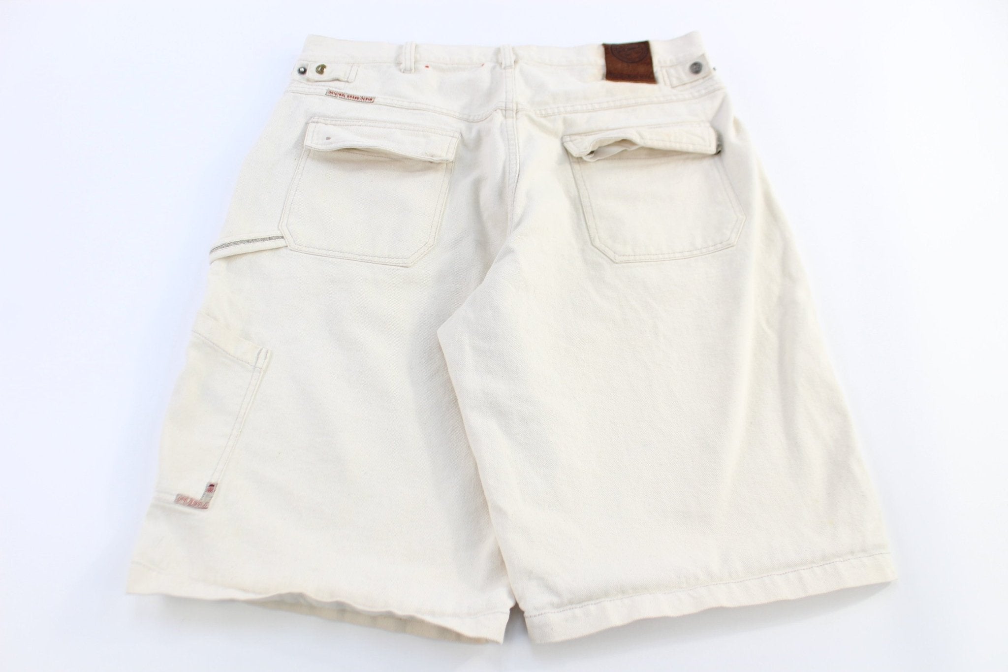 Y2K Fubu Cream Baggy shorts - Pants/Shorts - Thrifted Threads
