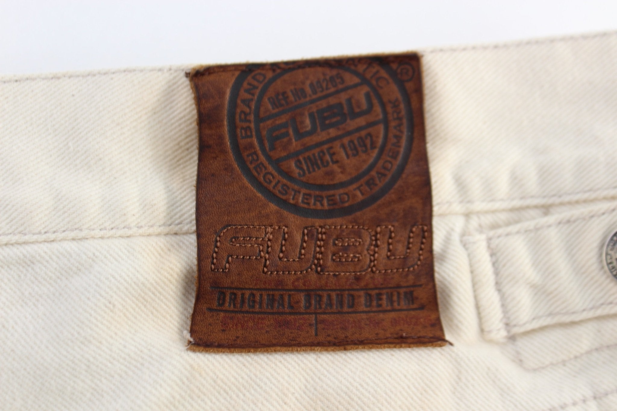 Y2K Fubu Cream Baggy shorts - Pants/Shorts - Thrifted Threads