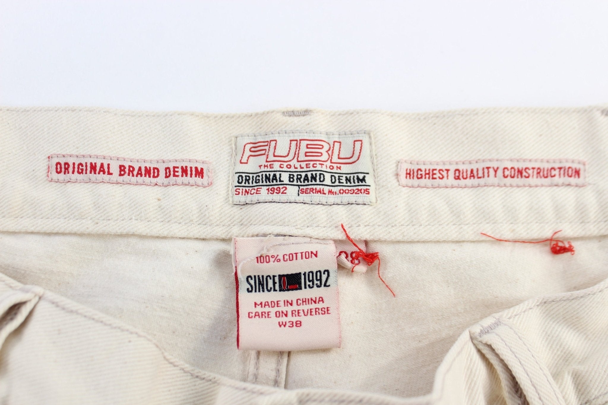 Y2K Fubu Cream Baggy shorts - Pants/Shorts - Thrifted Threads