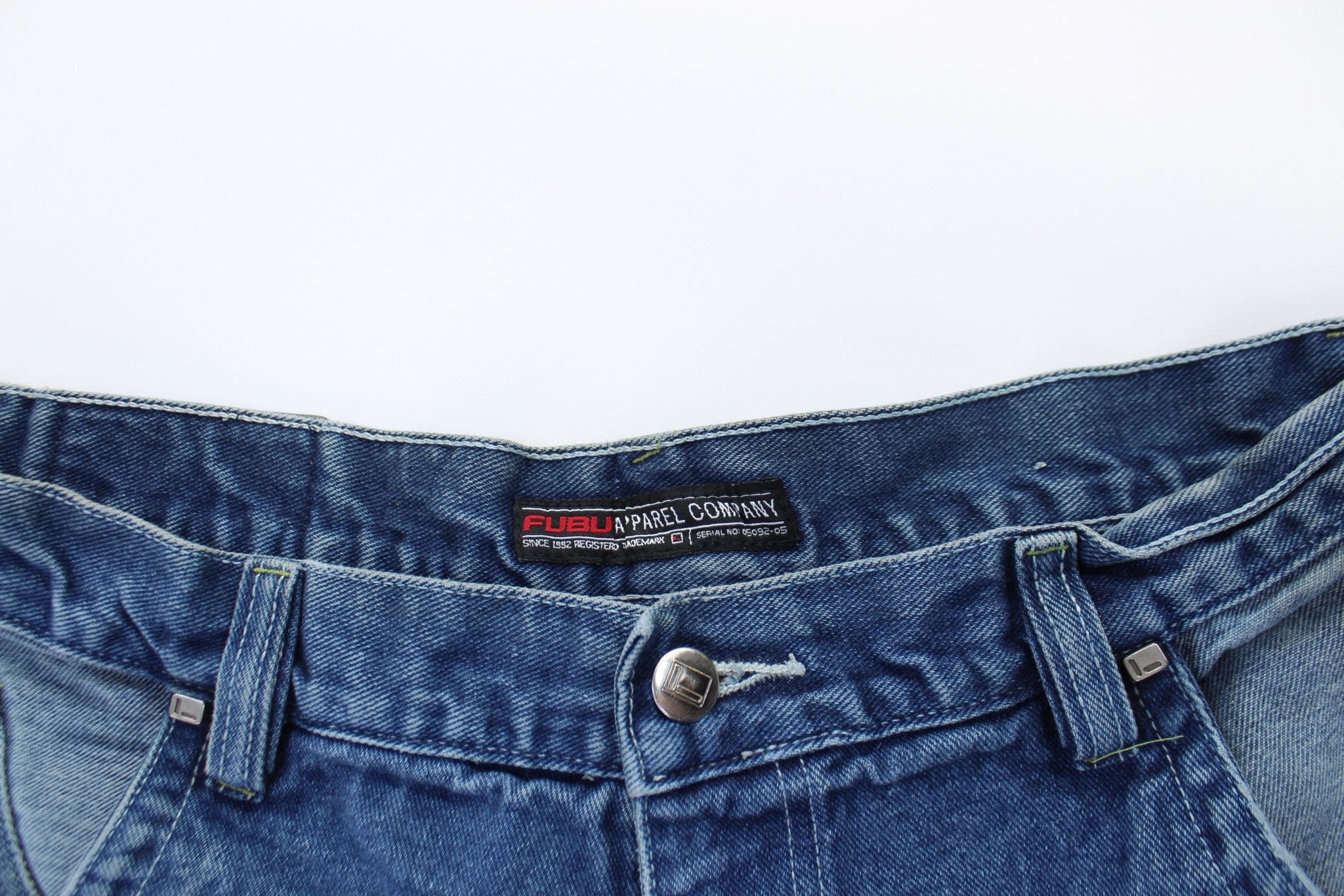 Y2K Fubu Dark Wash Denim Shorts - ThriftedThreads.com