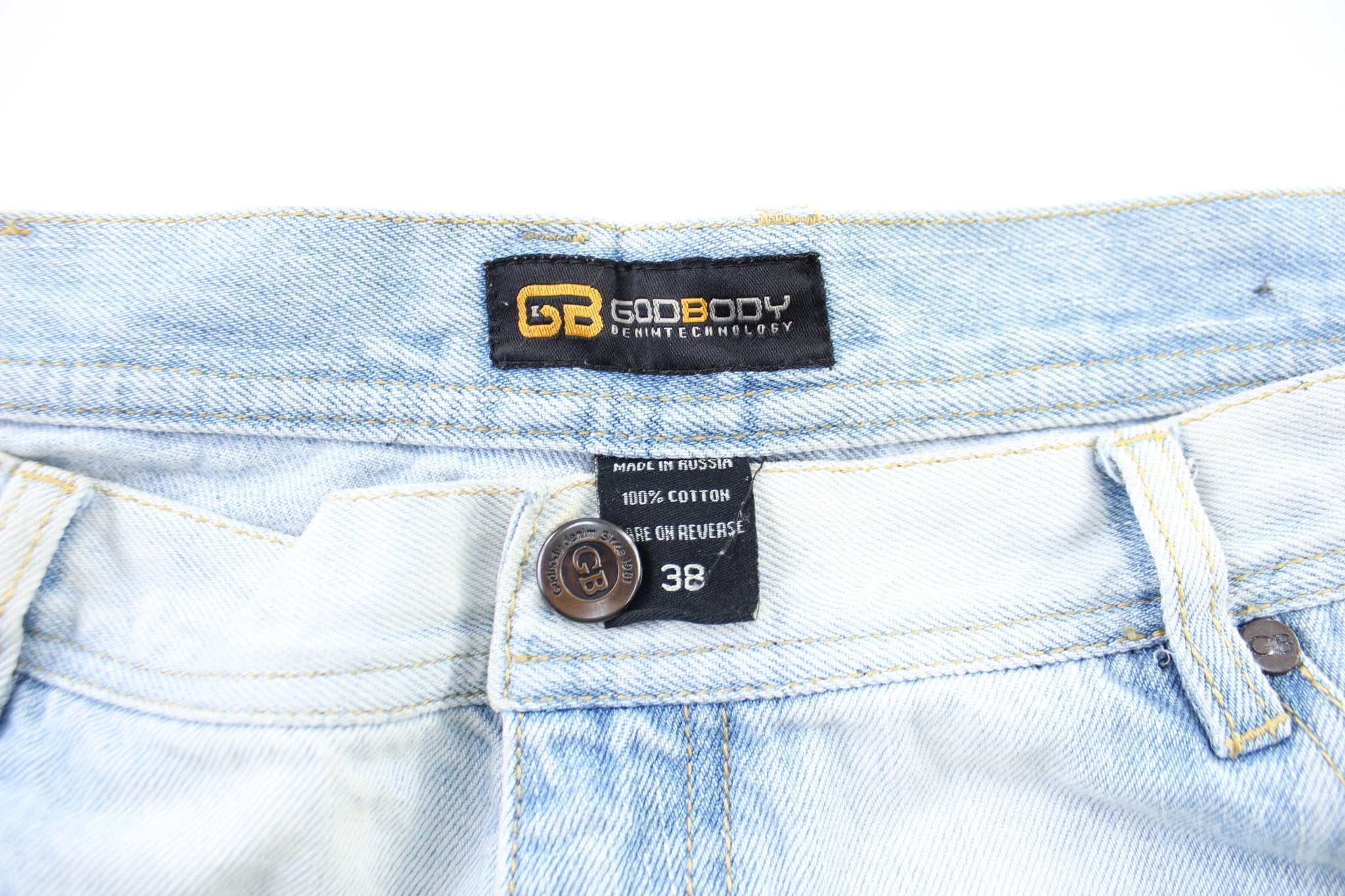 Y2K GodBody Denim Shorts - ThriftedThreads.com