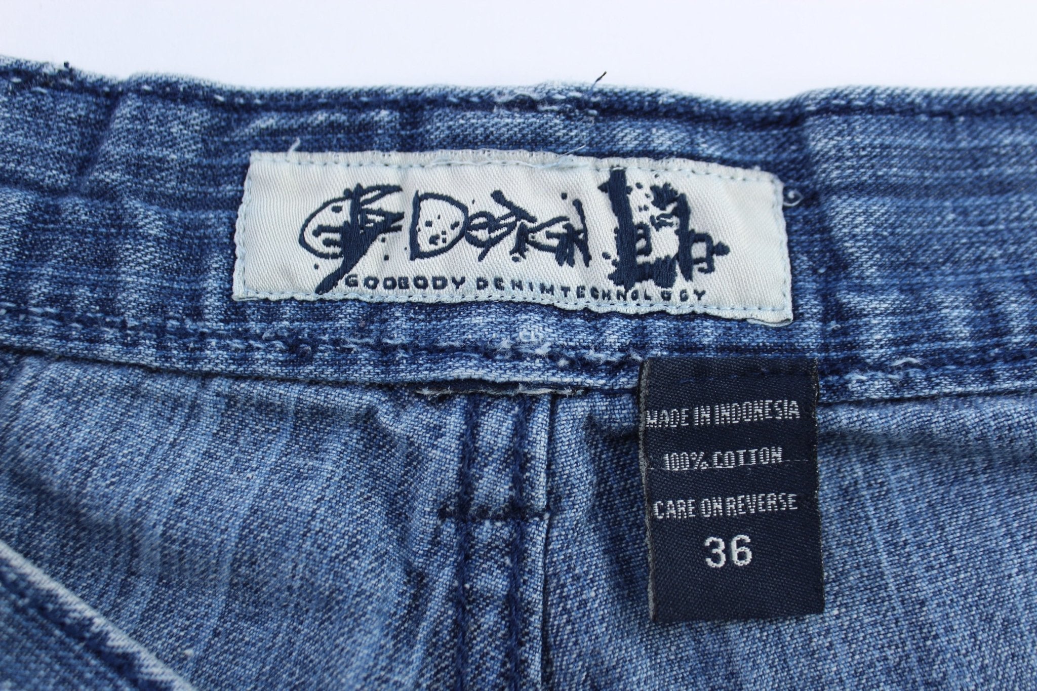 Y2K Godbody Medium Wash Denim Shorts - Pants/Shorts - Thrifted Threads