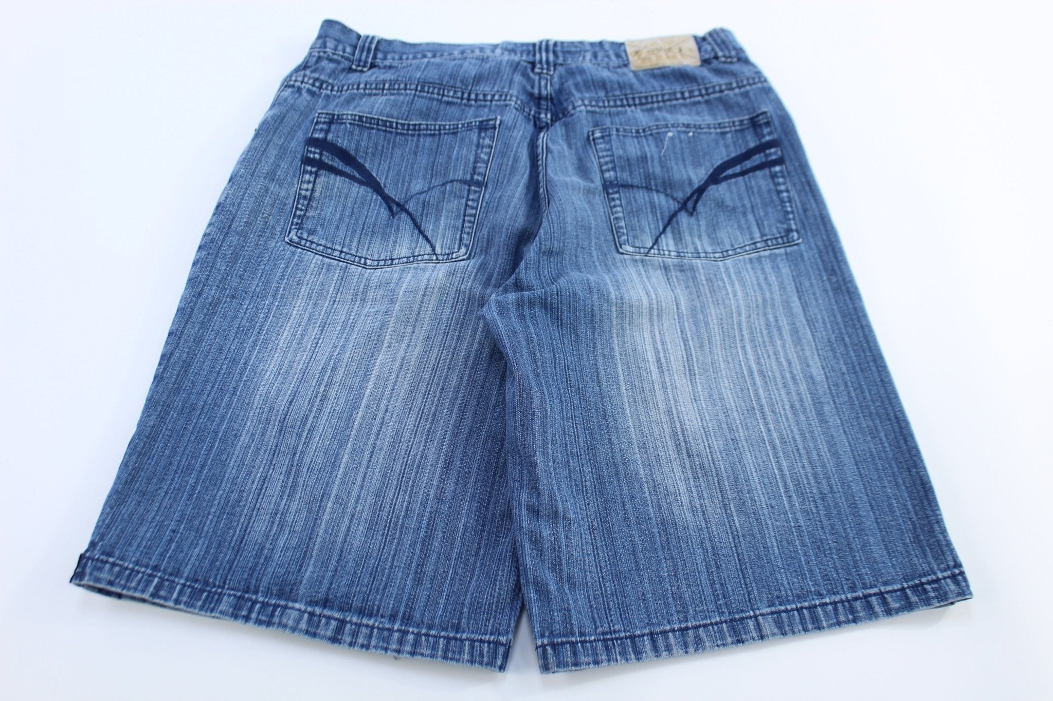 Y2K Godbody Medium Wash Denim Shorts - Pants/Shorts - Thrifted Threads
