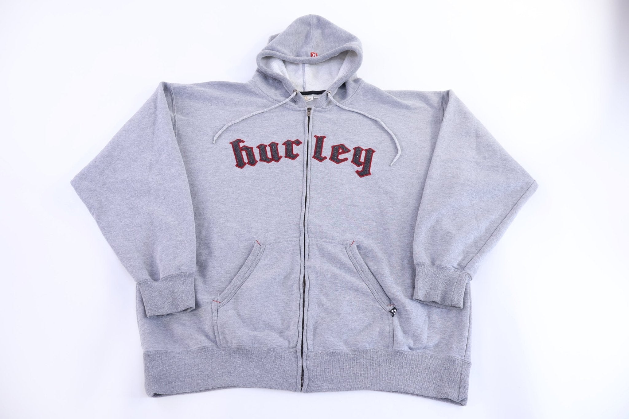 Y2K Hurley Logo Graphic Grey Full Zip Jacket - Jacket - Thrifted Threads