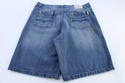 Y2K Indigo Dark Wash Denim Shorts - ThriftedThreads.com