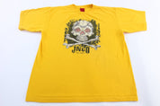 Y2K JNCO Jeans Skull Graphic T-Shirt - ThriftedThreads.com