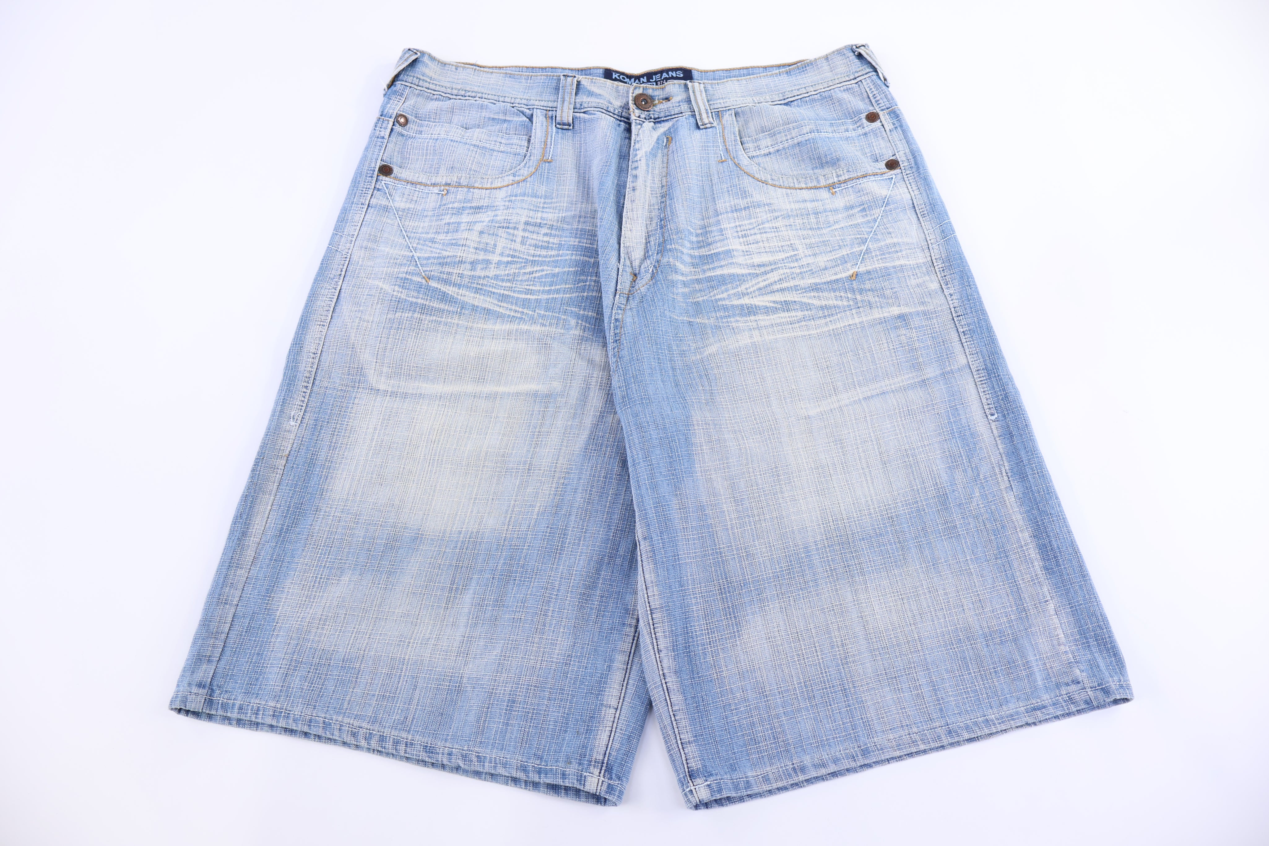 Y2K Koman Light Wash Denim Shorts - Pants/Shorts - Thrifted Threads