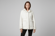 Y2K Mudd Fluffy White Suede Coat - ThriftedThreads.com