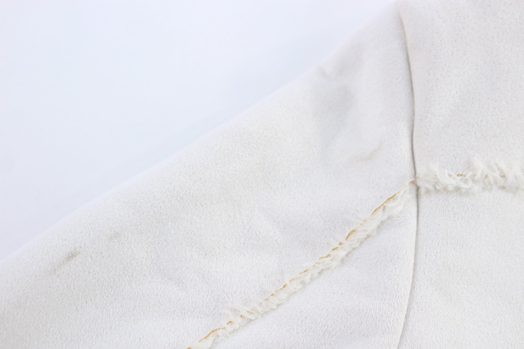 Y2K Mudd Fluffy White Suede Coat - Jacket - Thrifted Threads