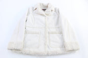 Y2K Mudd Fluffy White Suede Coat - Jacket - Thrifted Threads