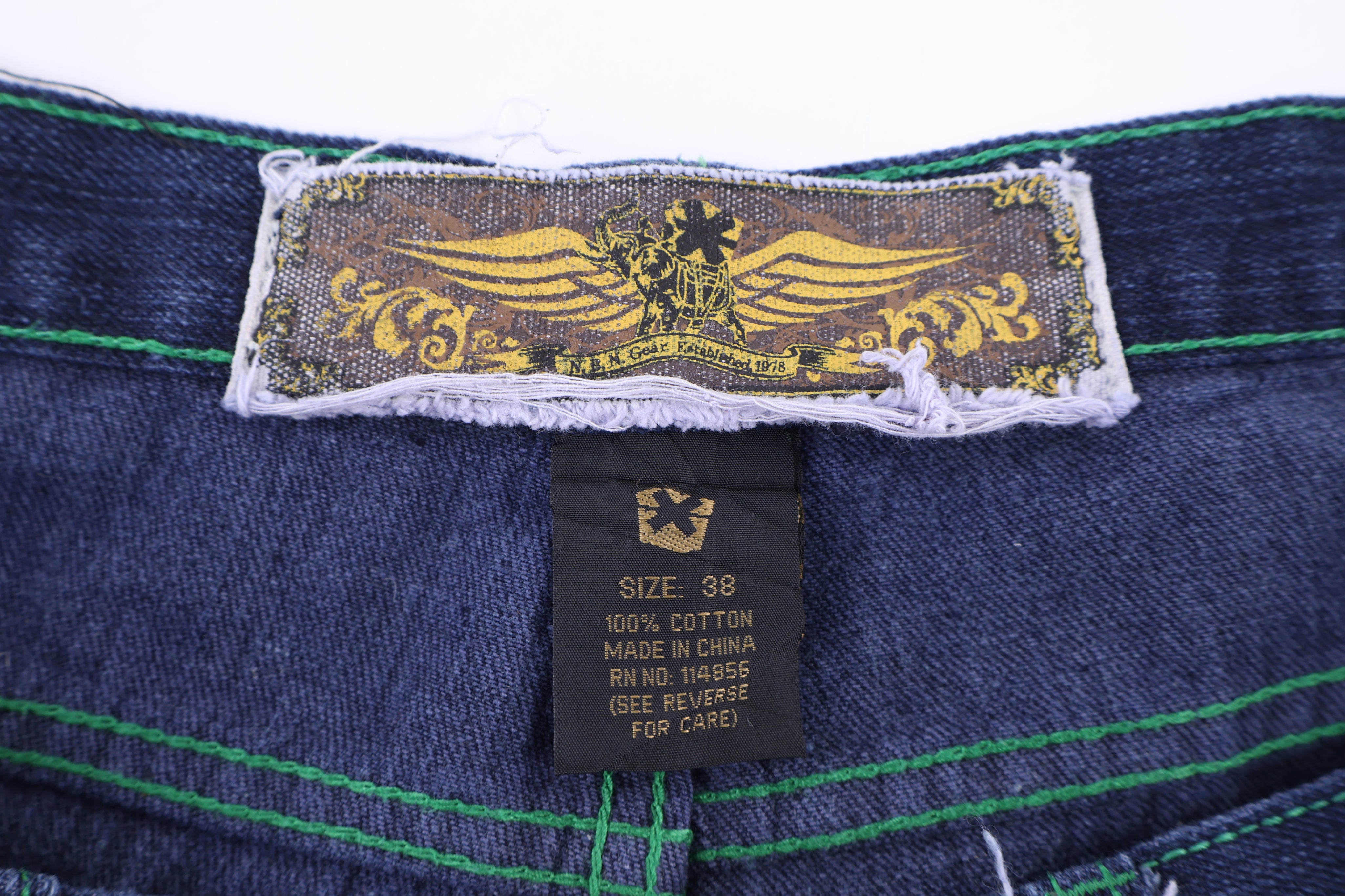 Y2K NBN Gear Dark Wash Denim Shorts - Pants/Shorts - Thrifted Threads