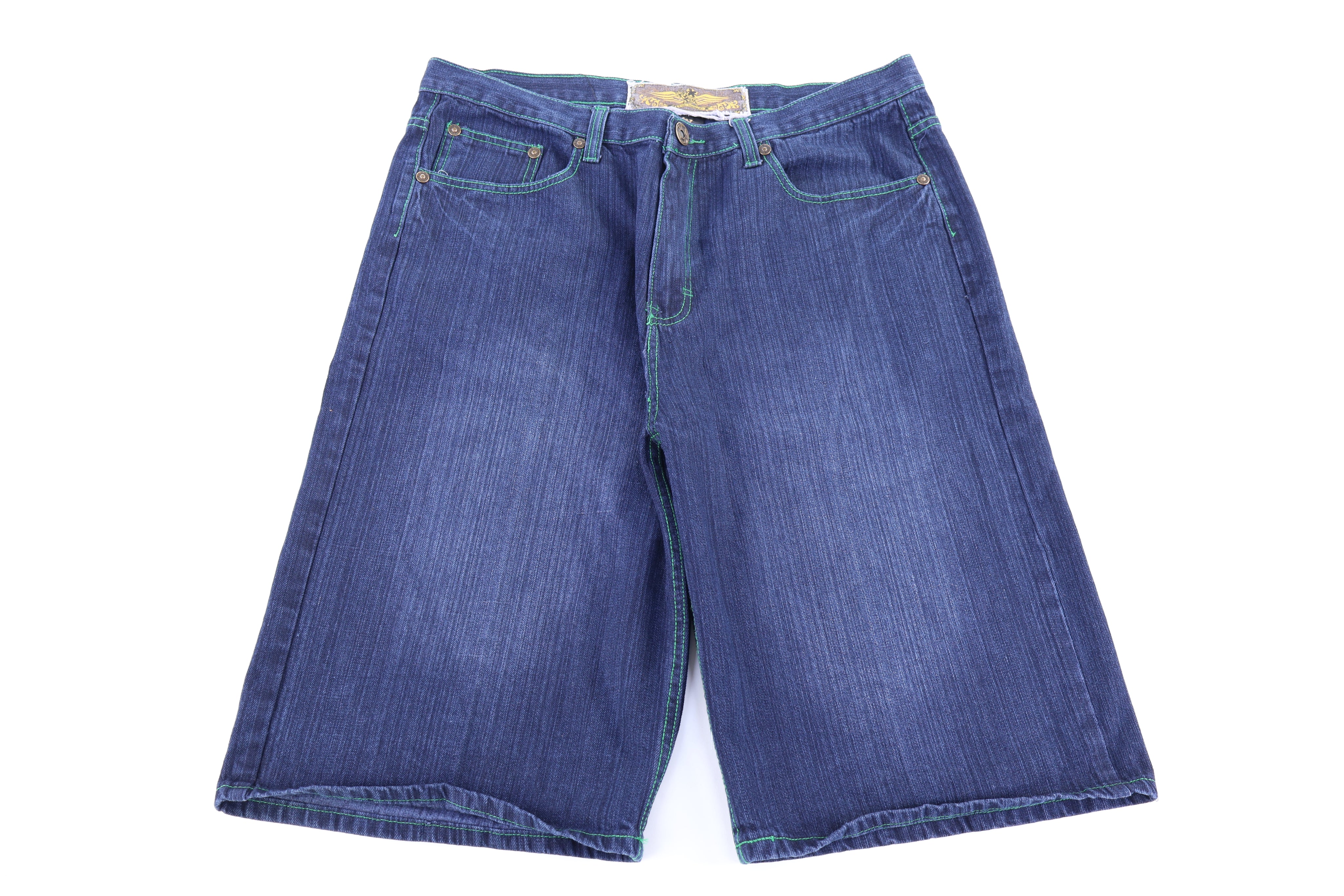 Y2K NBN Gear Dark Wash Denim Shorts - Pants/Shorts - Thrifted Threads