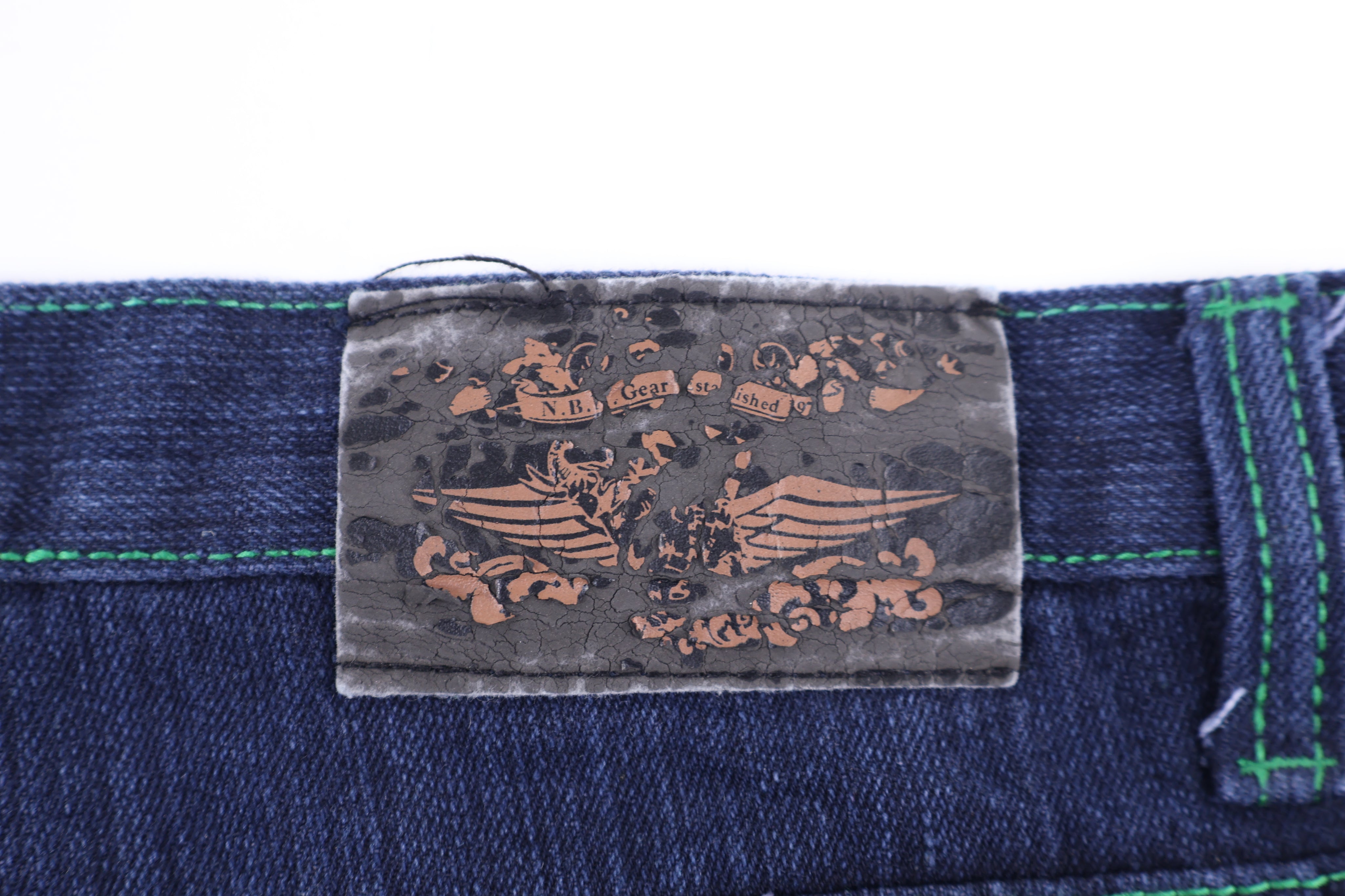 Y2K NBN Gear Dark Wash Denim Shorts - Pants/Shorts - Thrifted Threads