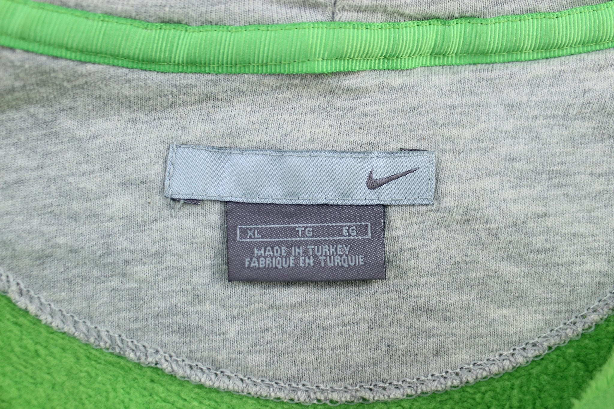 Y2K Nike Air Embroidered Logo Green Full Zip Hoodie - Jackets - Thrifted Threads