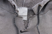 Y2K Nike Center Swoosh Logo Grey Pullover Hoodie - ThriftedThreads.com
