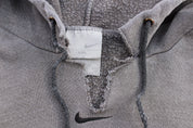 Y2K Nike Center Swoosh Logo Grey Pullover Hoodie - Jackets - Thrifted Threads