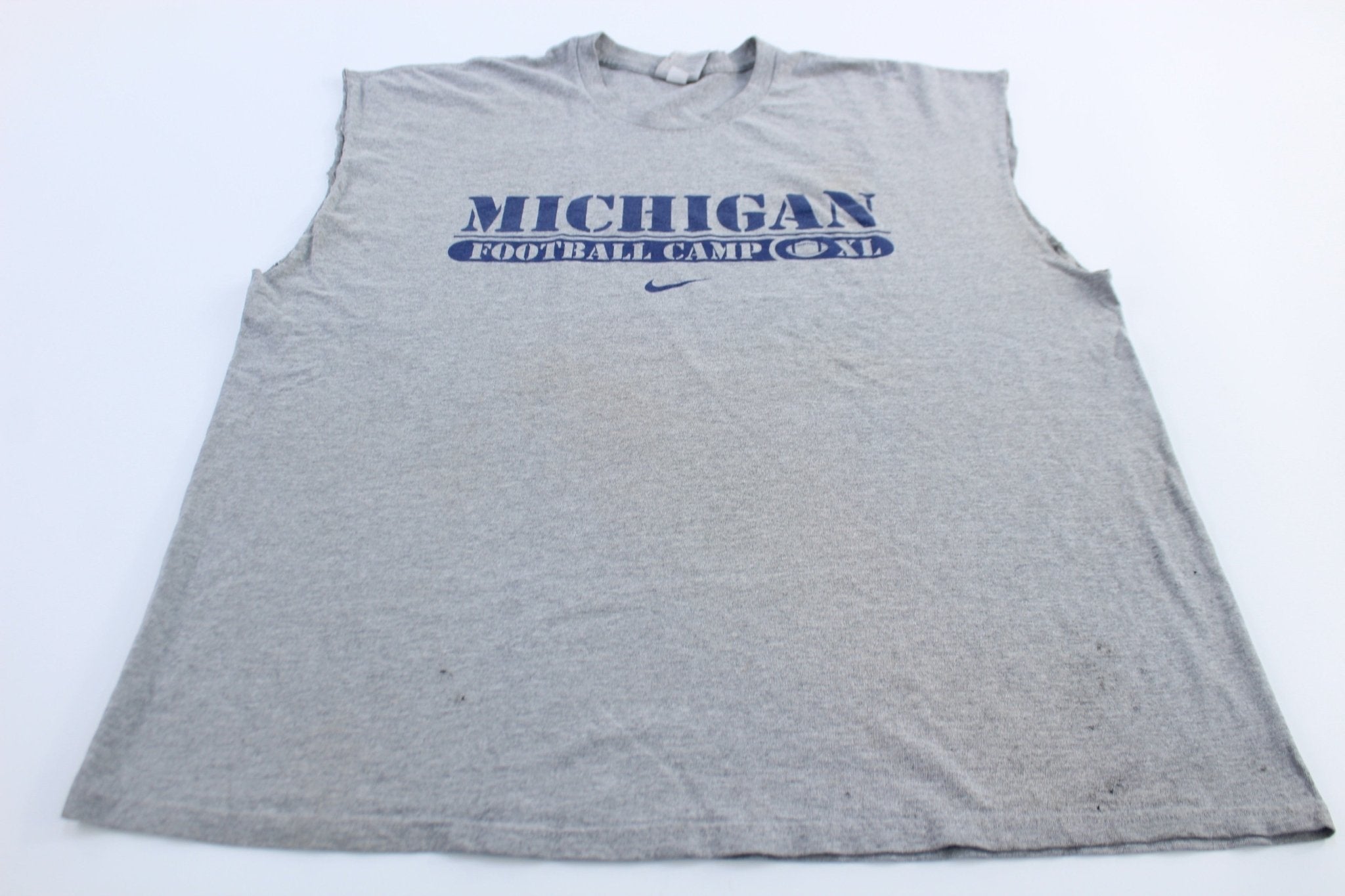 Y2K Nike Center Swoosh Logo University of Michigan Football Camp Tank Top - Jerseys/Tanks - Thrifted Threads
