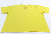 Y2K Nike Center Swoosh Logo Yellow Reach For The Prize T-Shirt - ThriftedThreads.com