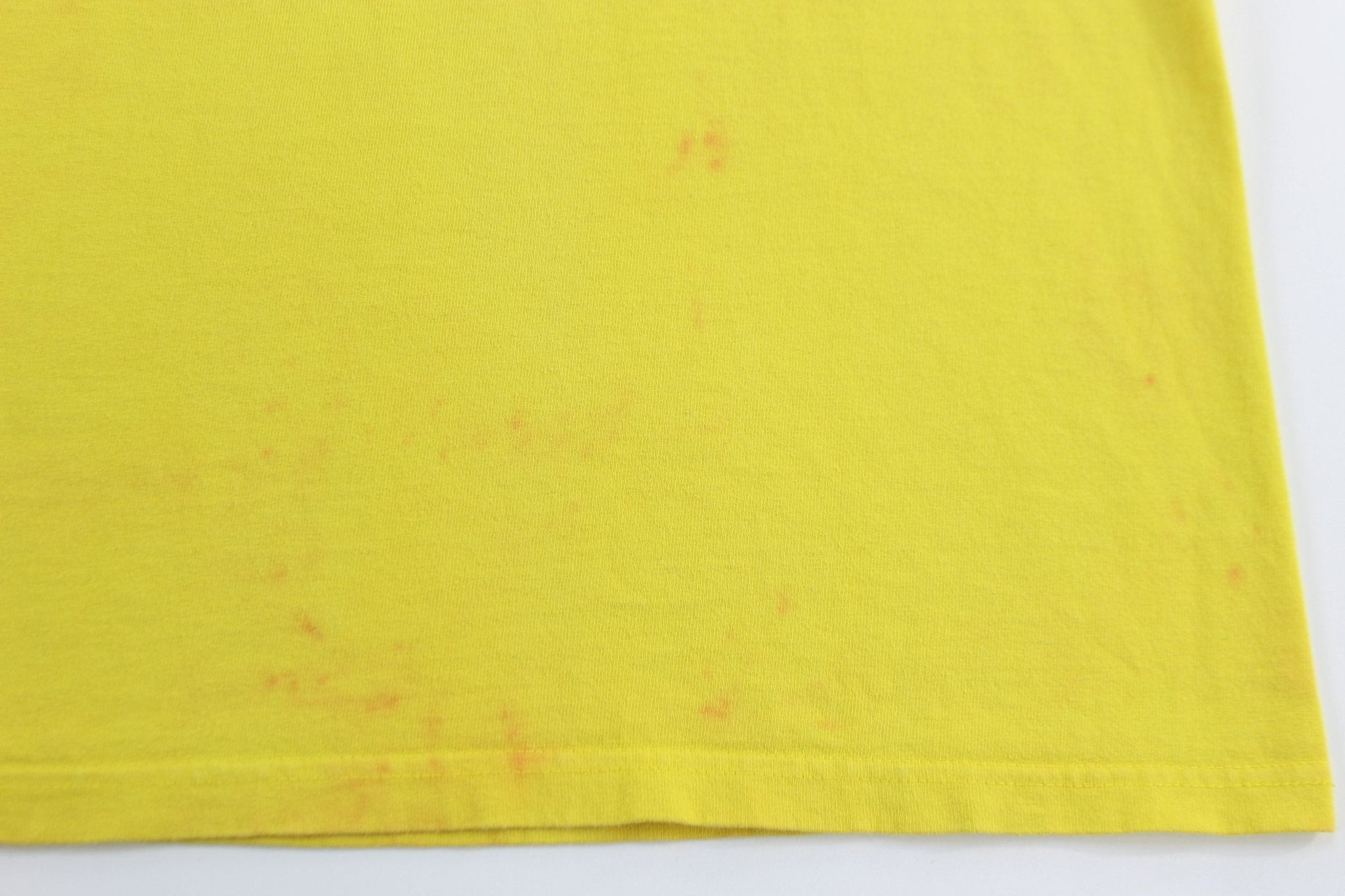 Y2K Nike Center Swoosh Logo Yellow Reach For The Prize T-Shirt - ThriftedThreads.com
