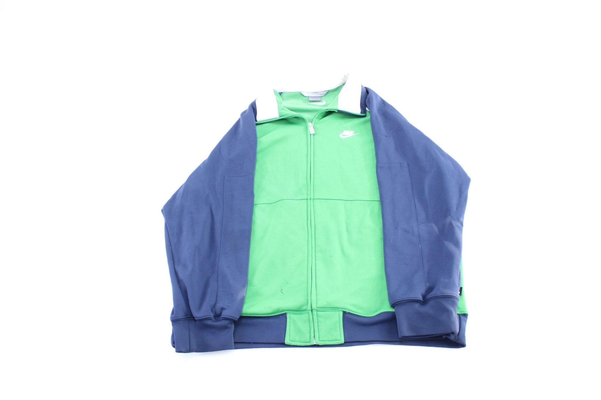 Y2K Nike Embroidered Logo Blue & Green Track Jacket - Jacket - Thrifted Threads