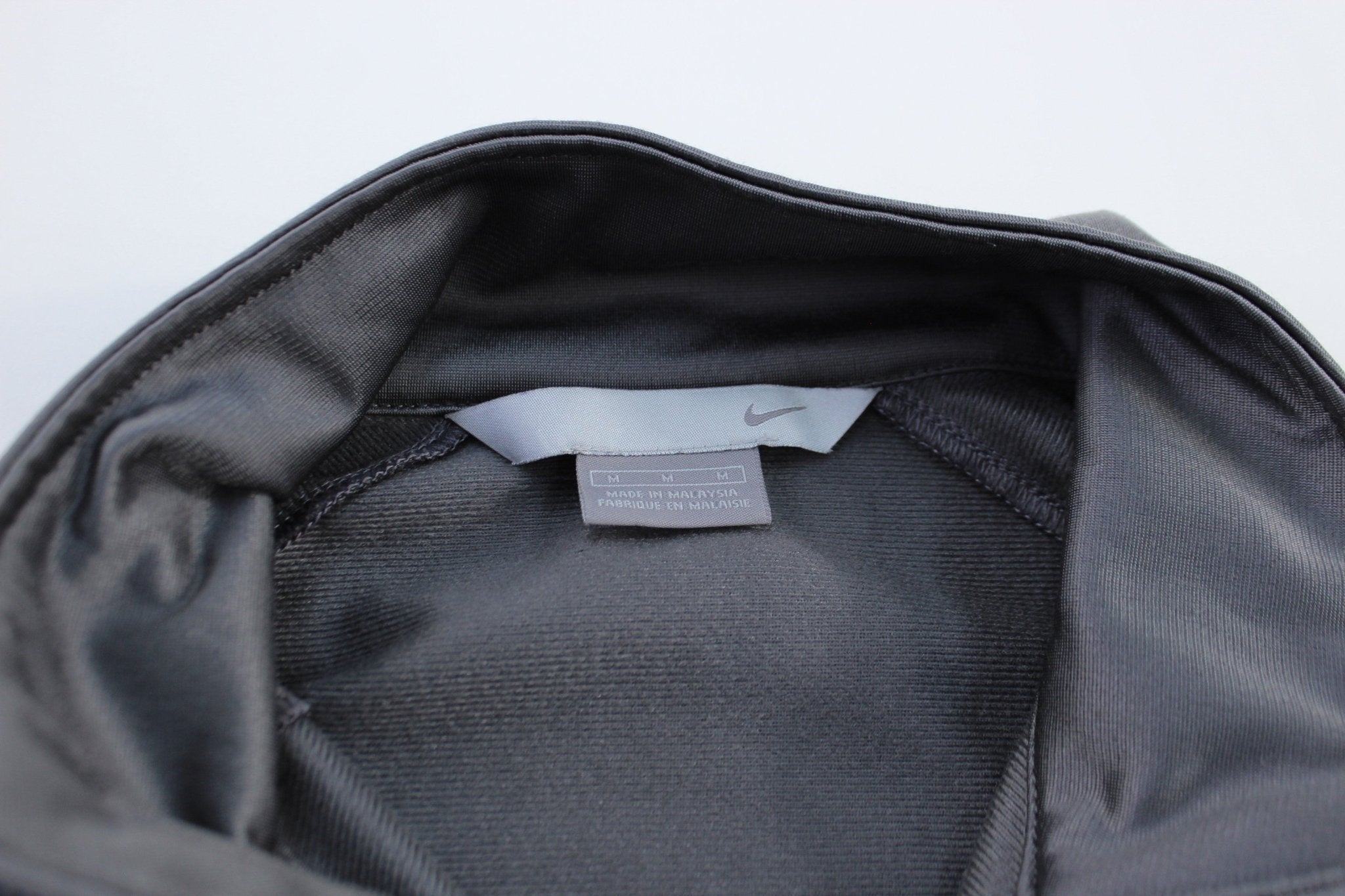 Y2K Nike Embroidered Logo Grey & Black Zip Up Jacket - Jacket - Thrifted Threads