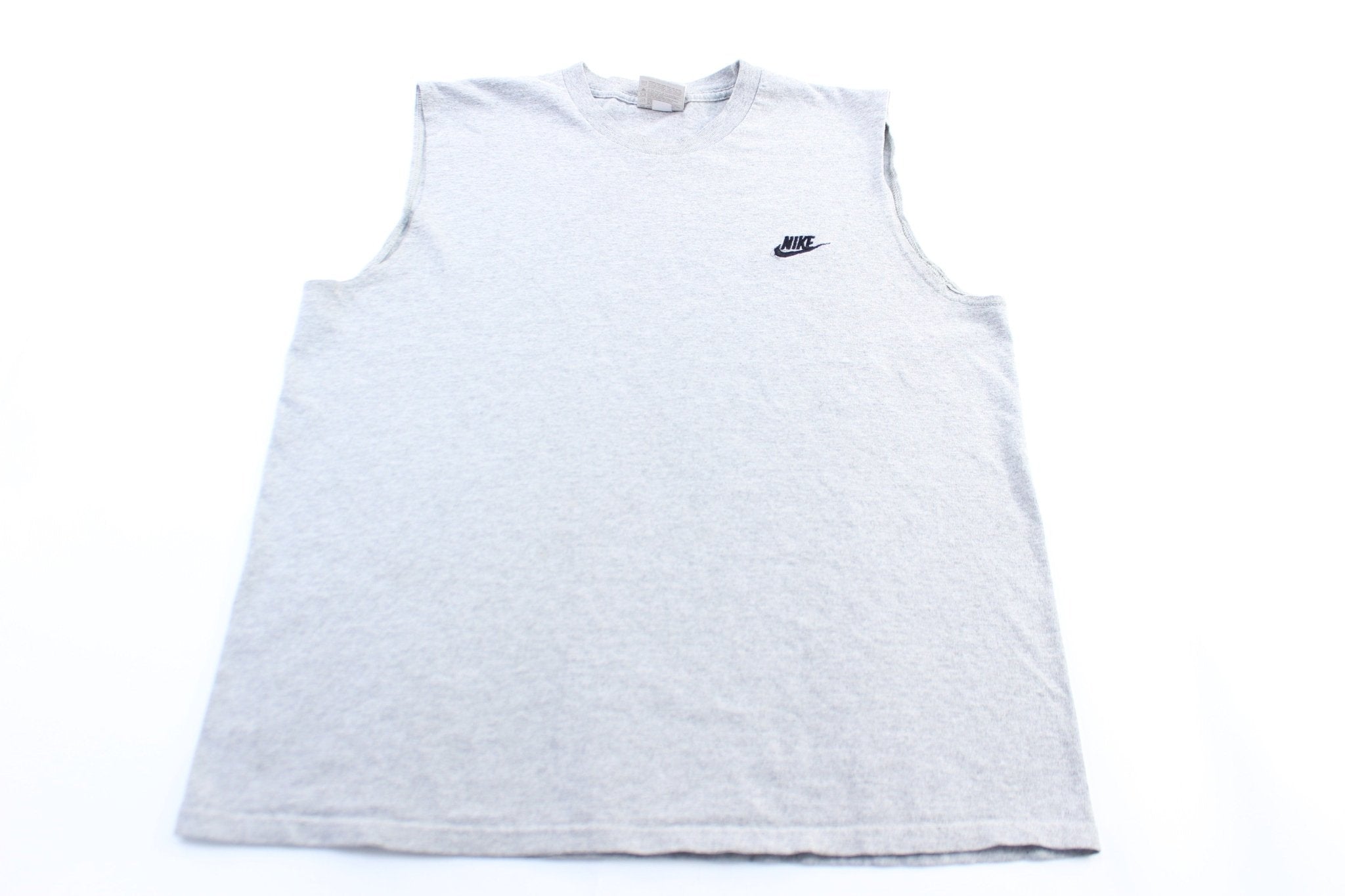 Y2K Nike Embroidered Logo Grey Tank Top - ThriftedThreads.com