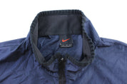 Y2K Nike Embroidered Logo Navy Blue & Black Pullover Jacket - ThriftedThreads.com