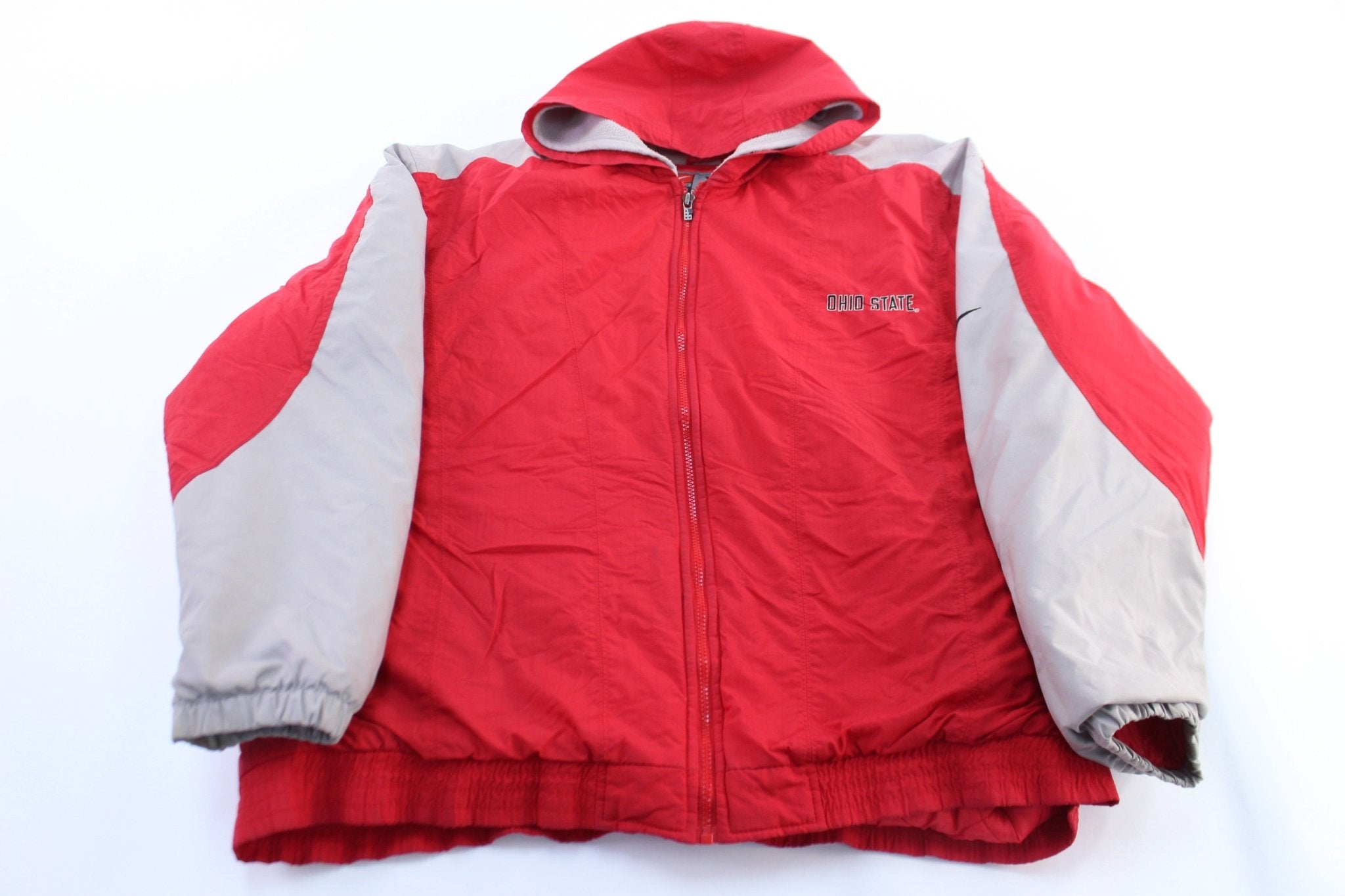 Y2K Nike Embroidered Logo Ohio State Hooded Jacket - ThriftedThreads.com