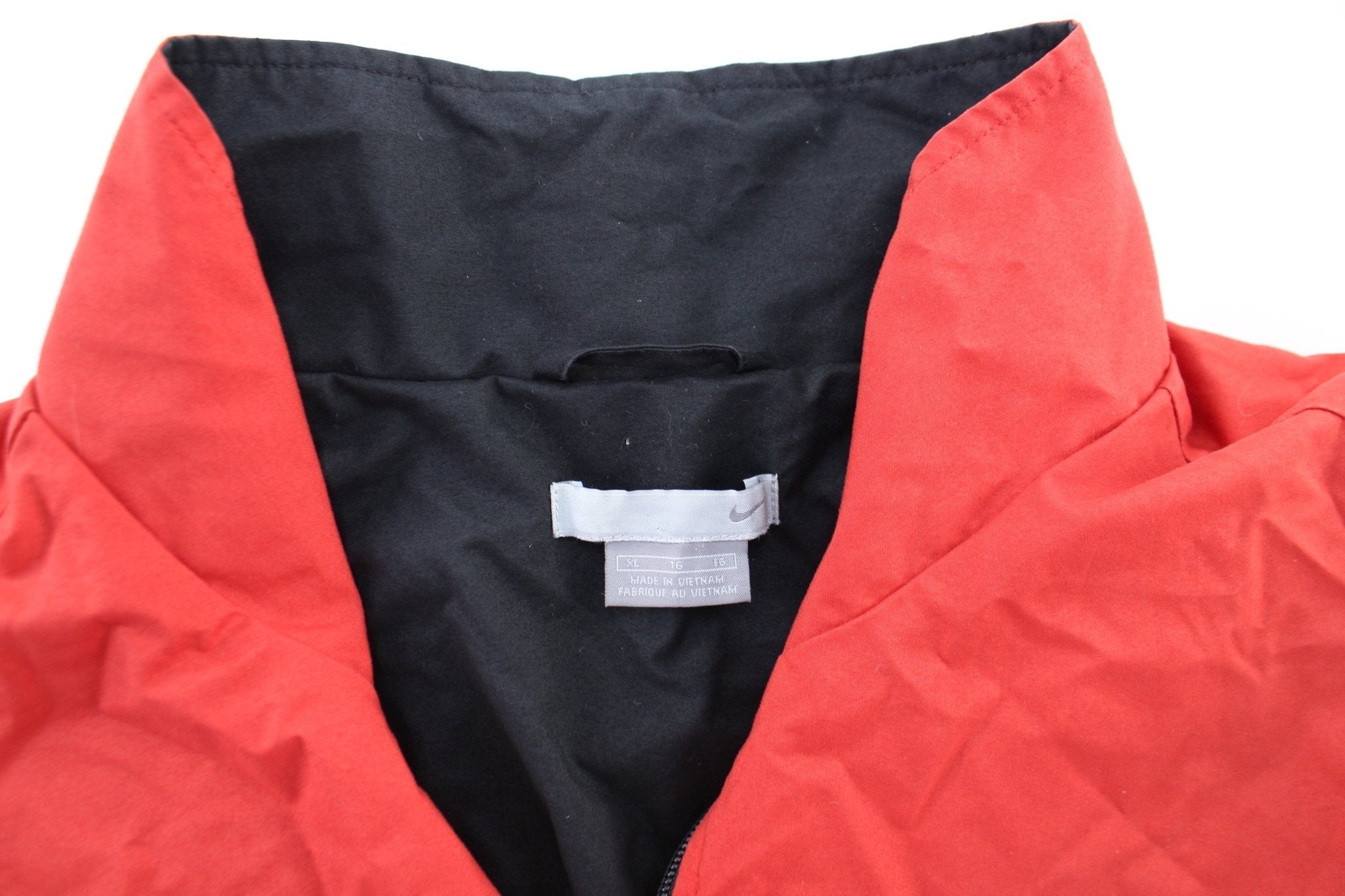 Y2K Nike Embroidered Logo Red & Black Zip Up Jacket - Jacket - Thrifted Threads