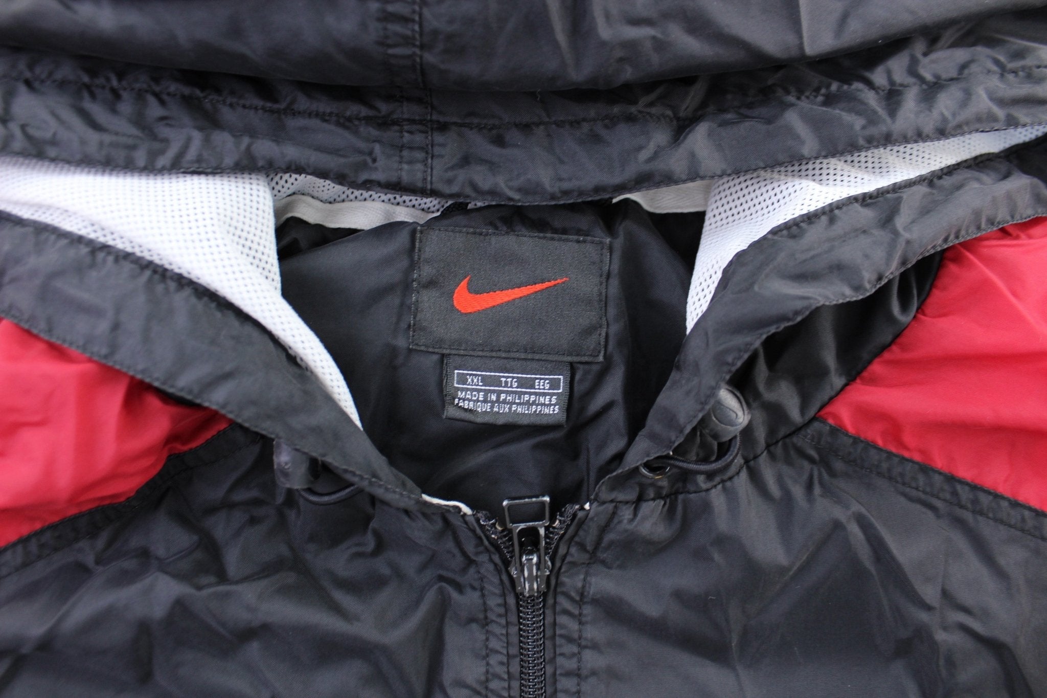 Y2K Nike Embroidered Logo Red & Black Zip Up Jacket - Jackets - Thrifted Threads