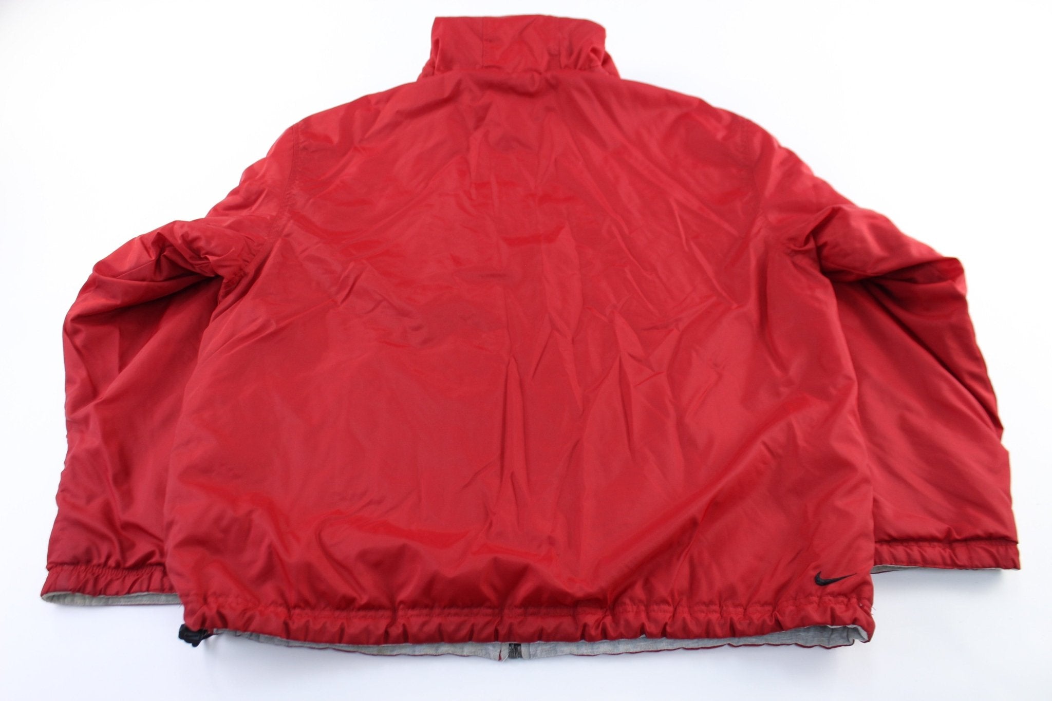 Y2K Nike Embroidered Logo Red & Grey Reversible Zip Up Jacket - ThriftedThreads.com