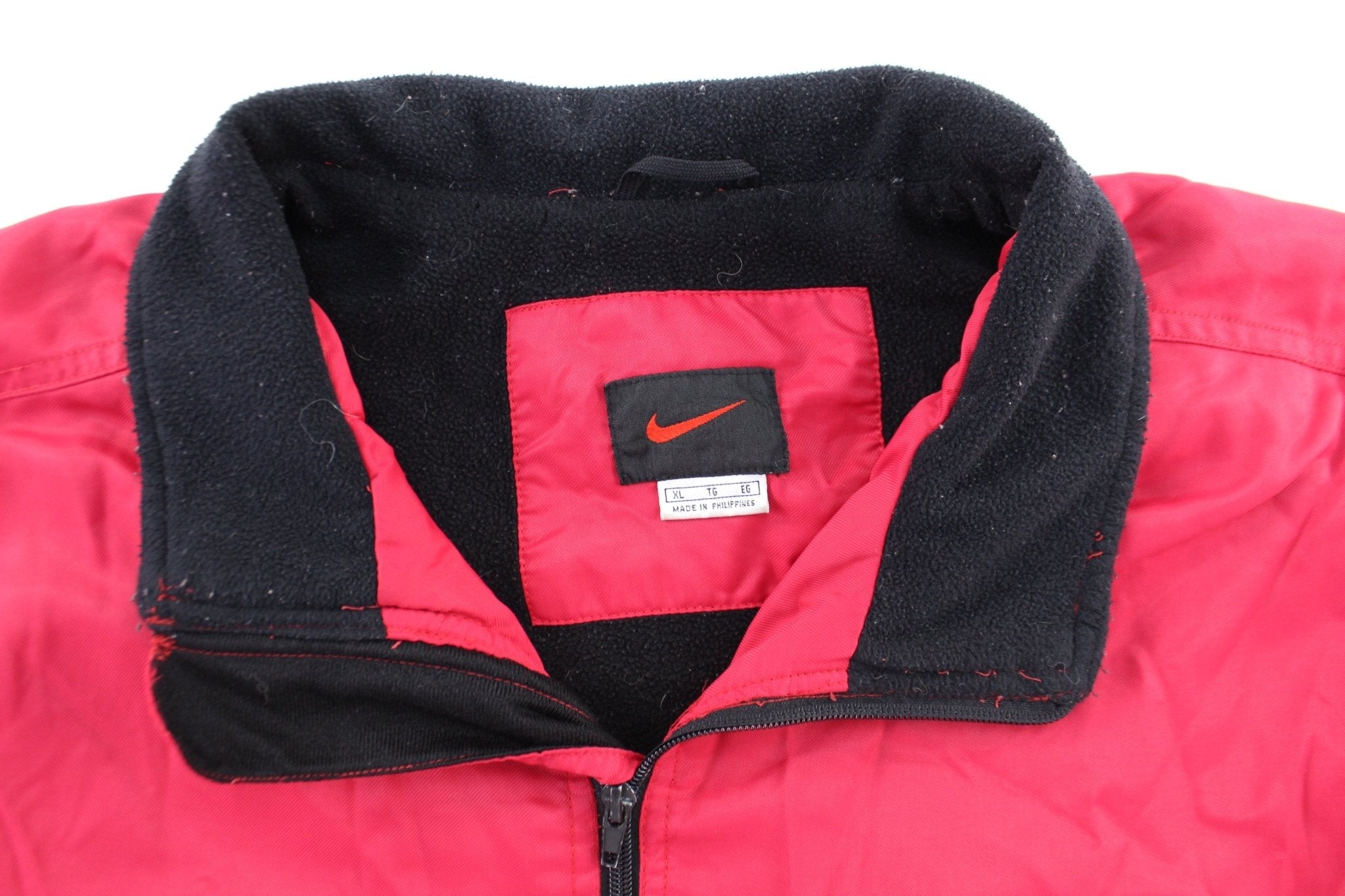 Y2K Nike Embroidered Logo Red & White Zip Up Jacket - Jacket - Thrifted Threads