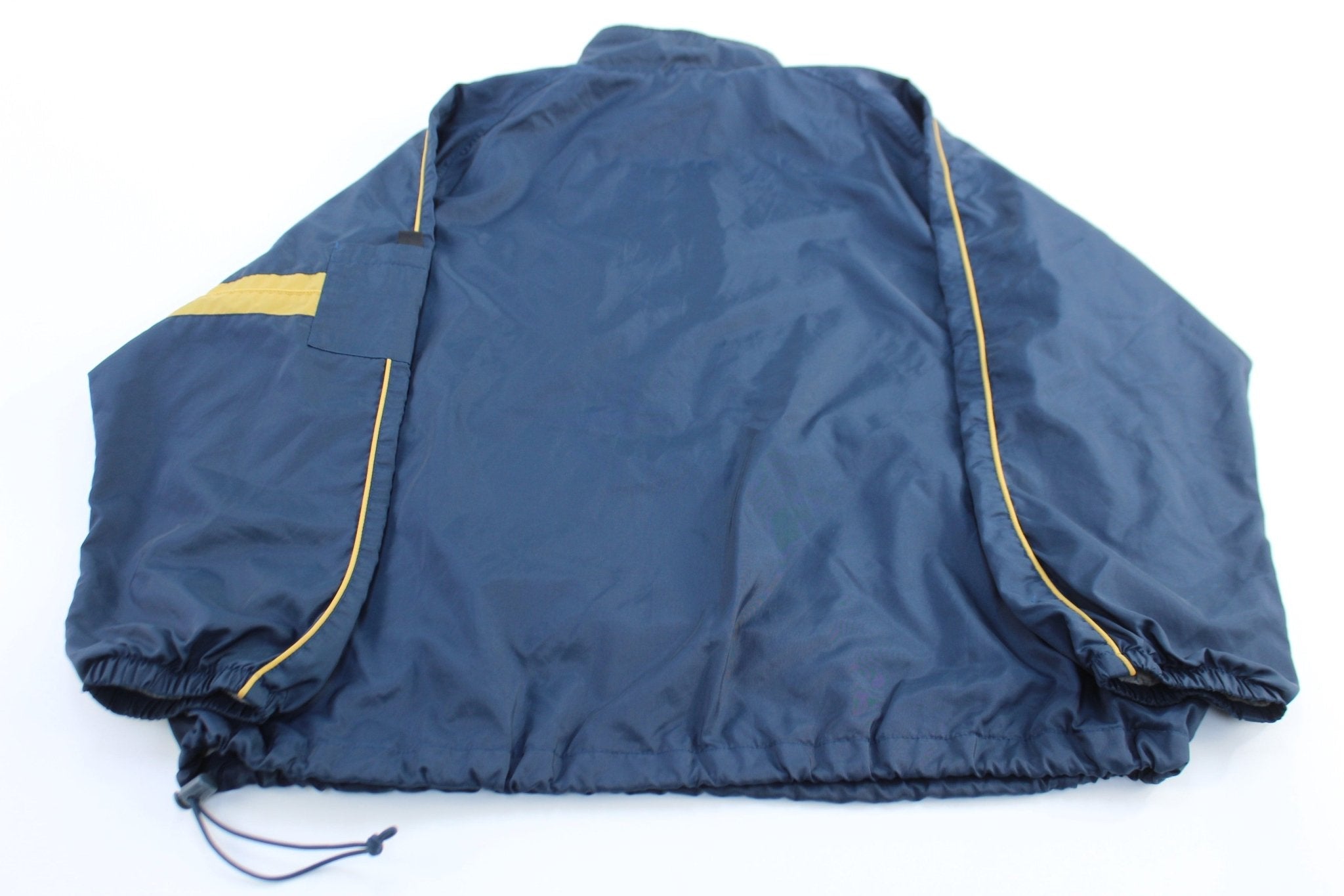 Y2K Nike Embroidered Swoosh Logo Blue & Gold Pullover Jacket - Jackets - Thrifted Threads