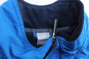 Y2K Nike Embroidered Swoosh Logo Blue & Grey Zip Up Jacket - Jacket - Thrifted Threads