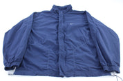 Y2K Nike Embroidered Swoosh Logo Blue Windbreaker Jacket - ThriftedThreads.com