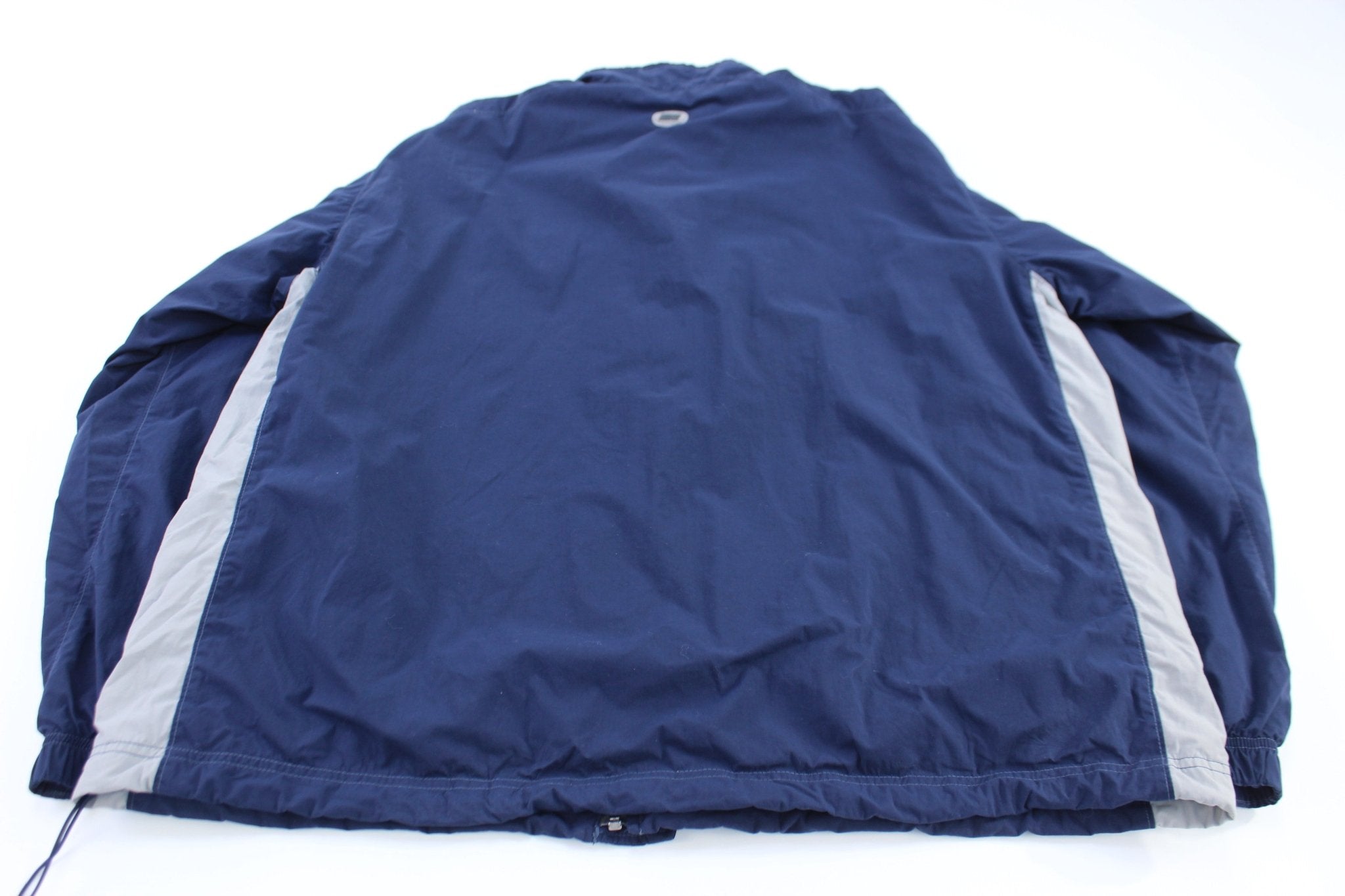 Y2K Nike Embroidered Swoosh Logo Blue Windbreaker Jacket - ThriftedThreads.com