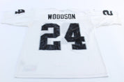 Y2K Nike Logo Oakland Raiders Charles Woodson Football Jersey - ThriftedThreads.com