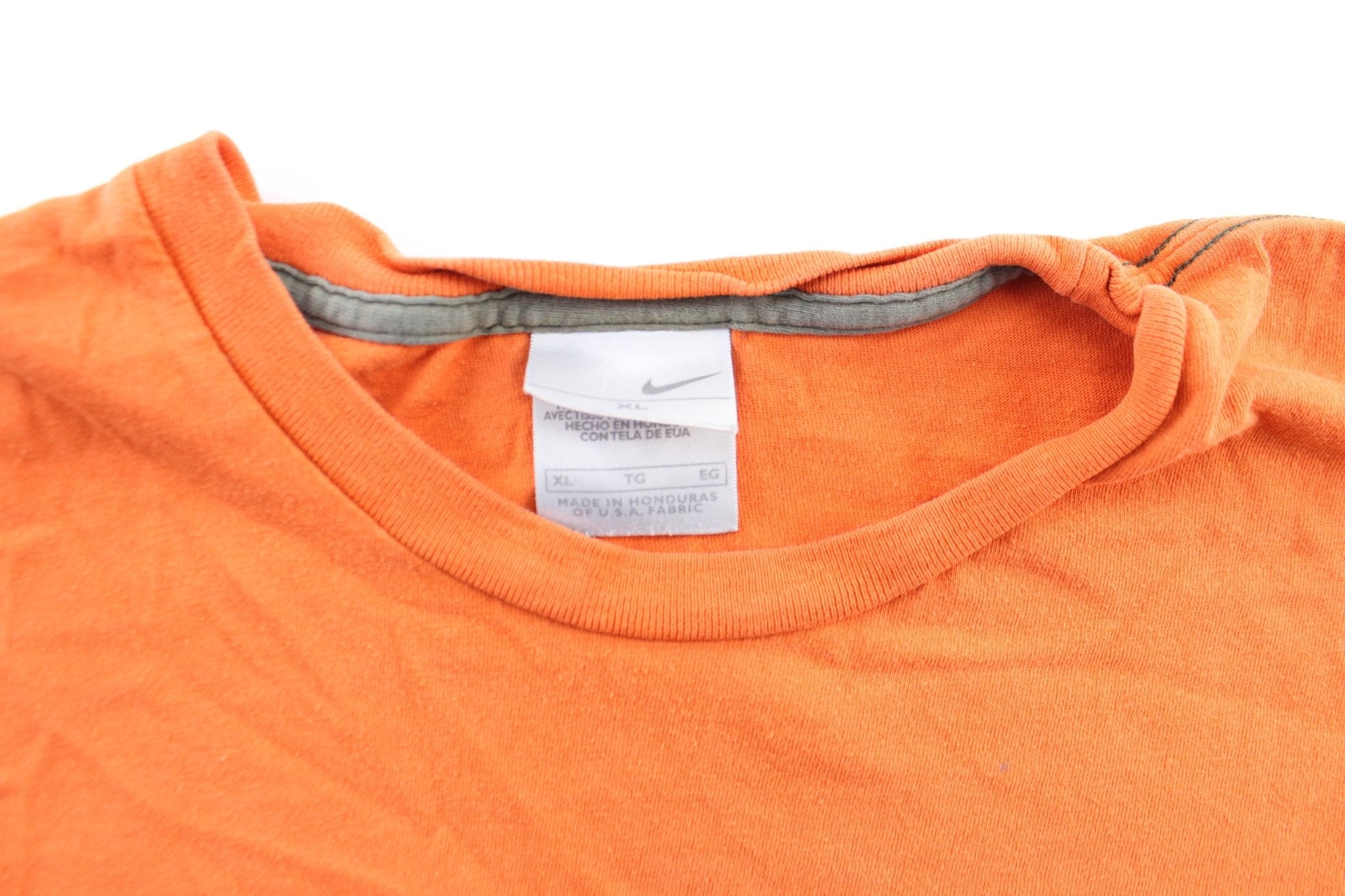 Y2K Nike Logo Orange & Grey T - Shirt - ThriftedThreads.com