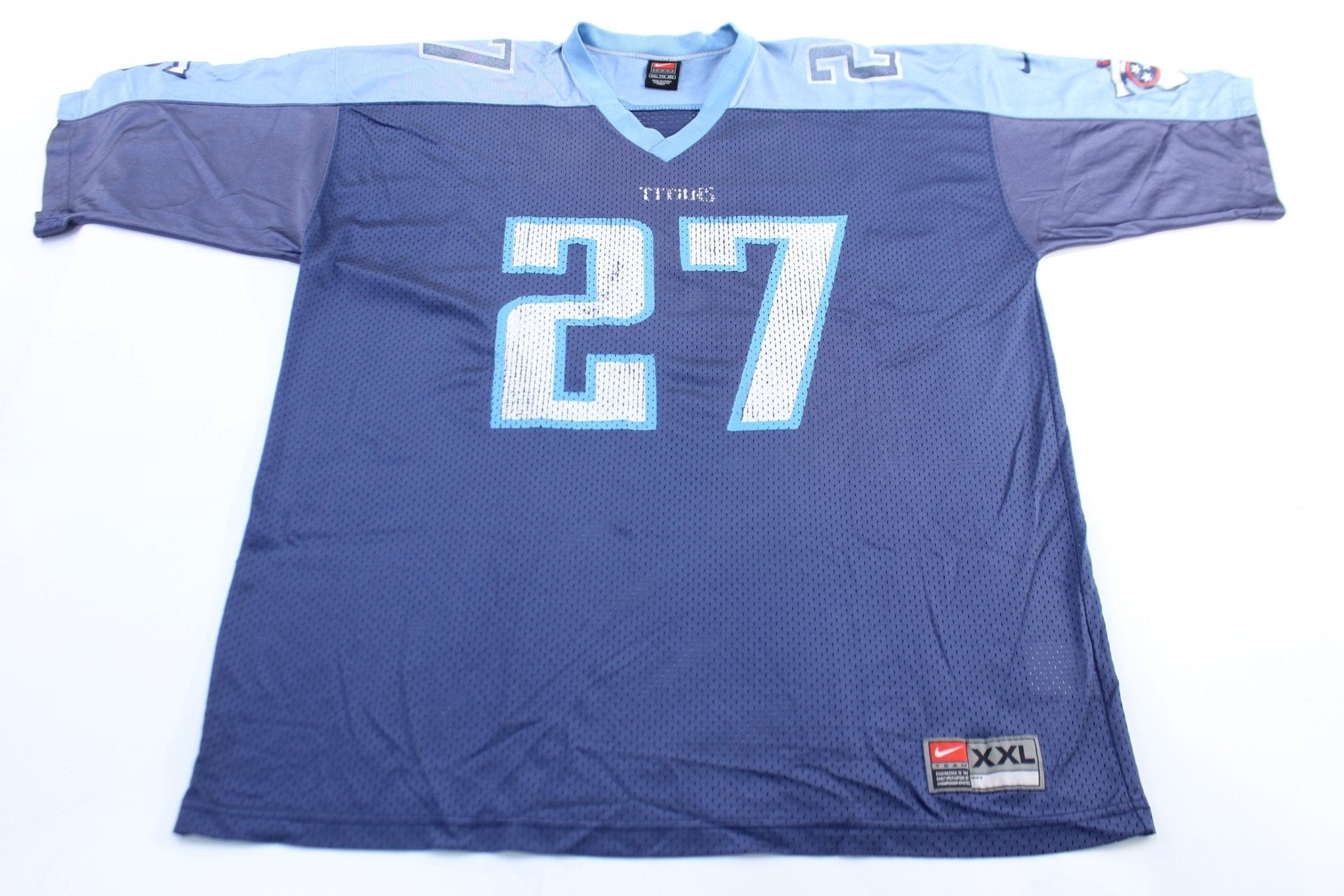 Y2K Nike Logo Tennessee Titans Eddie George Football Jersey - ThriftedThreads.com