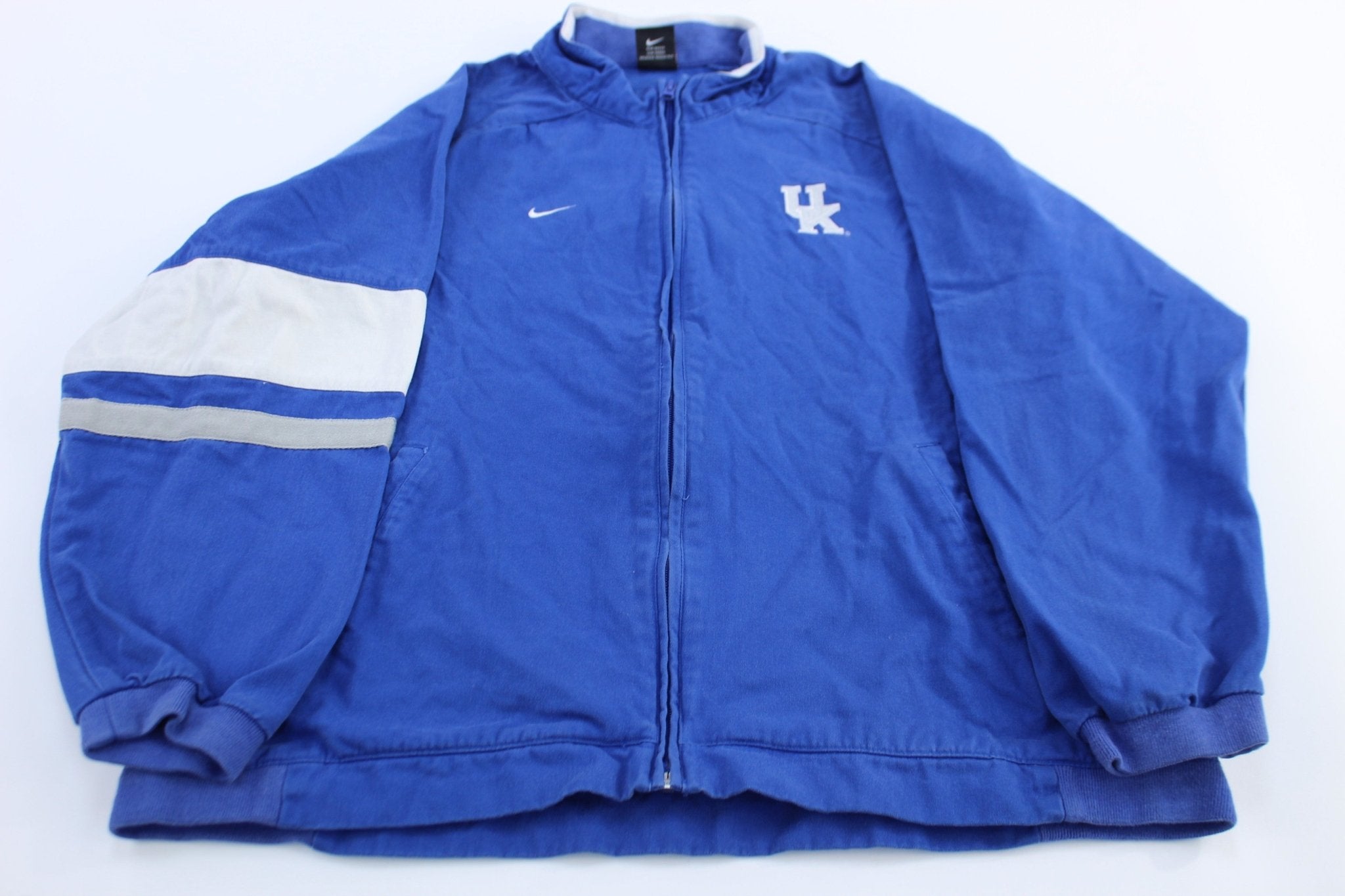 Y2K Nike Swoosh Embroidered Logo University of Kentucky Full Zip Sweater - ThriftedThreads.com
